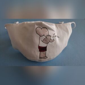 Lanvin Paris Elephant Cotton Mask NWT One Size Fits Most